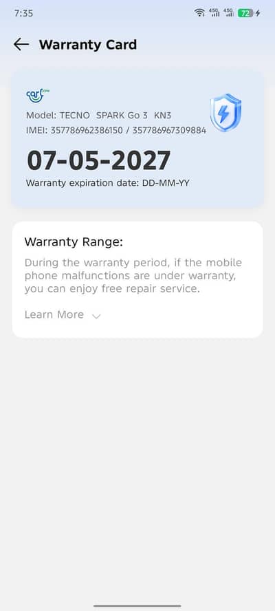 Only 6 days used tecno spark go 3