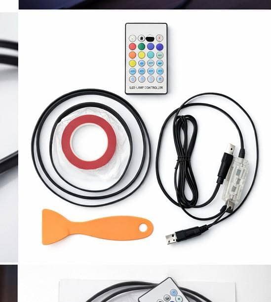 Car Interior RGB LED Strip Light Kit with Remote Control – USB Powered Ambient Lighting Set