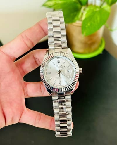 Mens Watches / Premium Watches / Silver With White Dial