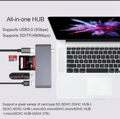 Type C USB Hub 5in1 8In1 ldnio Universal Power Strip Charger Cat 6cabl