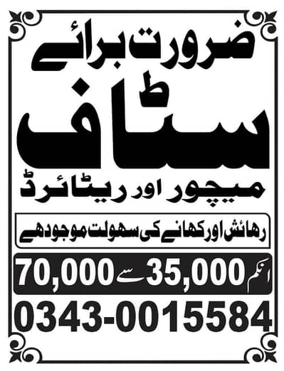 Need Urgent Staff for office Work