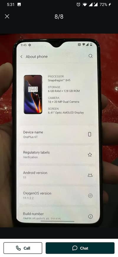 OnePlus 6t dual sim pta approved  urgent sale.