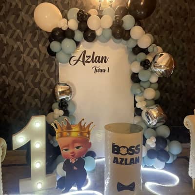 Birthday backdrop setups