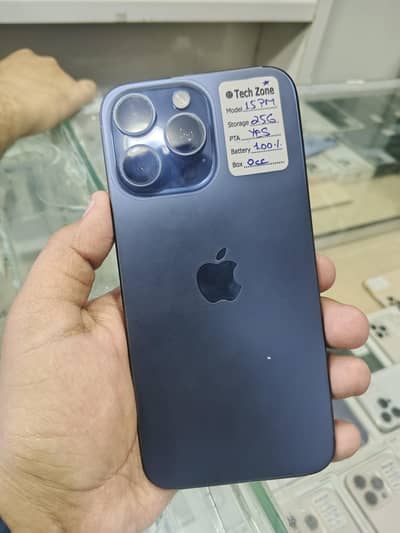 15 pro max 256 gb 100% battery health one cycle without box