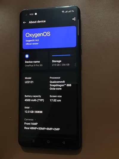 OnePlus 9pro 12/256