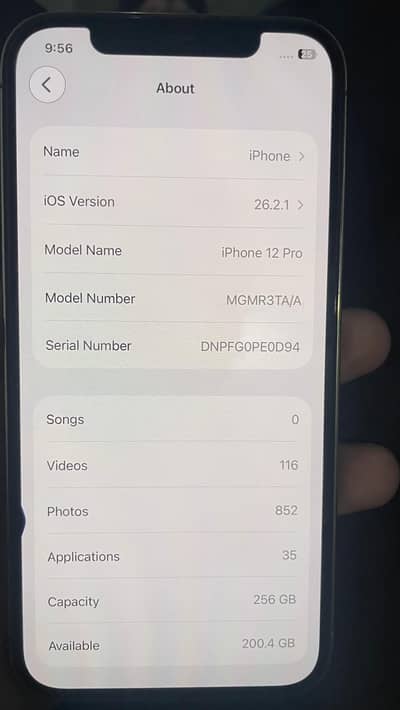 iphone 12 pro 256 Gb Dule PTA approved