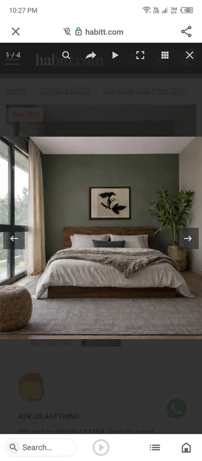 Zen King Size Floor Bed – Minimalist Solid Wood Design