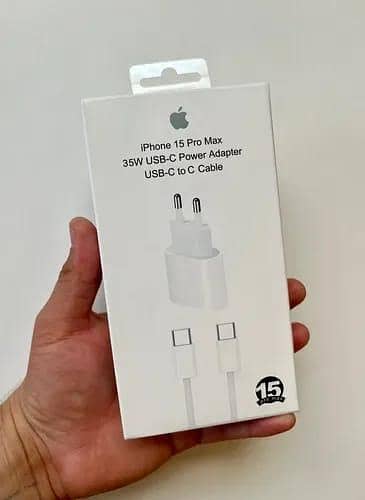 Genuine Apple iPhone 15 Pro Max 20W USB-C Fast Charger Adapter & Original USB-C to C Data Sync Cable | Authentic Power Delivery (PD) Wall Plug & Charging Cord