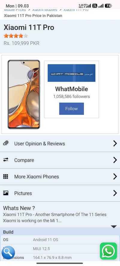 Xiaomi 11t Pro 5g wahatsup 03163708543