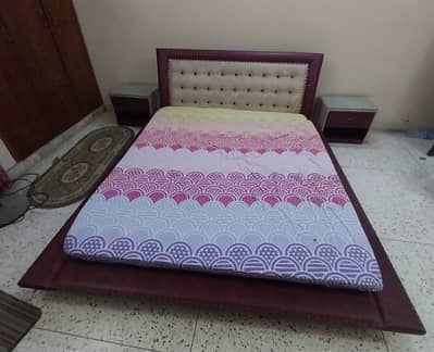 King size bed with 2 side tables without matteress