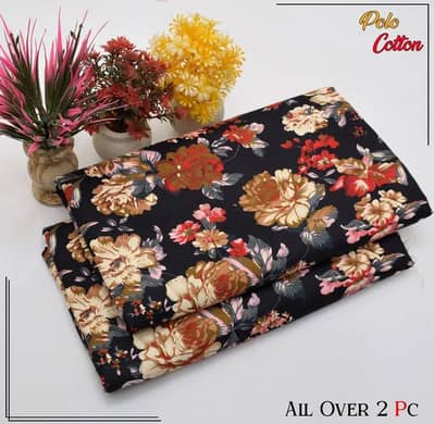 women Cotton printed suit Black 2 Pcs