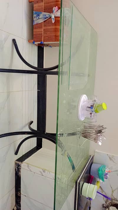 iron stand and glass top