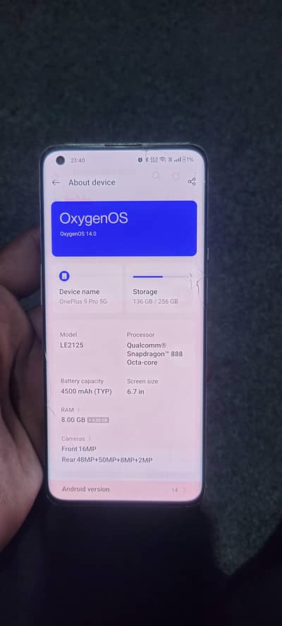 One plus 9pro 256 gb dual Sim PTA approved (CP)