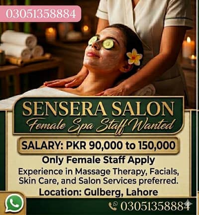Female Spa Staff Required | Urgent Hiring