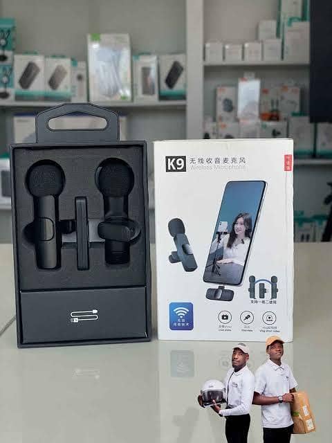 Original K9 Dual Wireless Microphone 2 Mic 3 in 1 Connector Kit for iPhone (iOS), Type C, & Micro USB Devices | K9 Collar Mic for YouTube, Vlogging, Live Streaming, Video Recording | Plug & Play, Noise Reduction