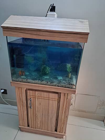 fish tank with cabinet and all accesories