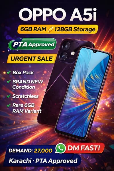 urgent sell brand new oppo a5i