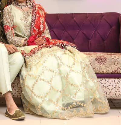 Bridal dress ready to wear with jewllery and clutch bag