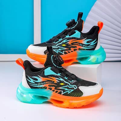 kide LED gole sneakers purple blue Siwivetnet buckle