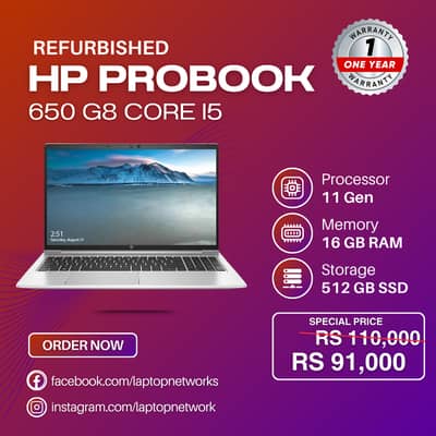 HP ProBook 650 G8 Core i5 11th Gen Laptop – with 1 Year Warranty