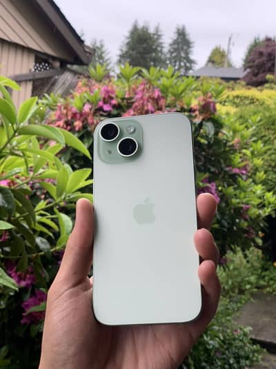 iPhone 15 128GB JV Green – 9.9/10 Water Pack (With Box) 