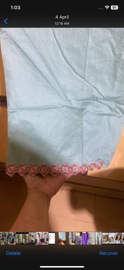 sapphire 3 pc lawn embroiderd suit