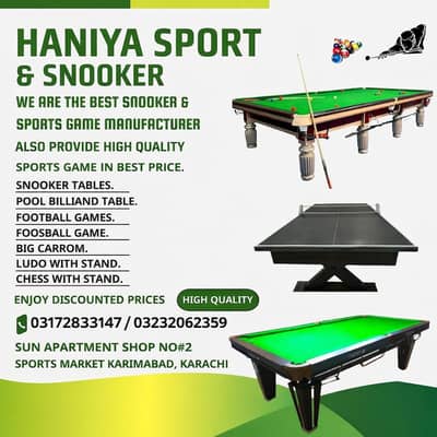 Snooker Table New & Used Available | Snooker Carpet Fittng/Rasson/Cue