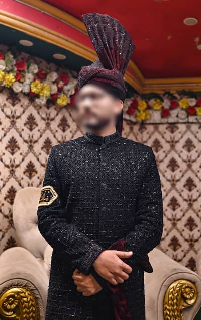 Full Handmade Shirwani Black
