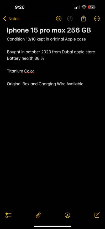 Iphone 15 pro max PTA approved