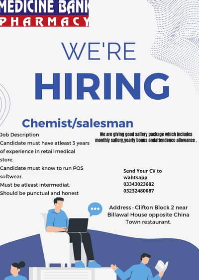 Job for medical store pharmacy in karachi