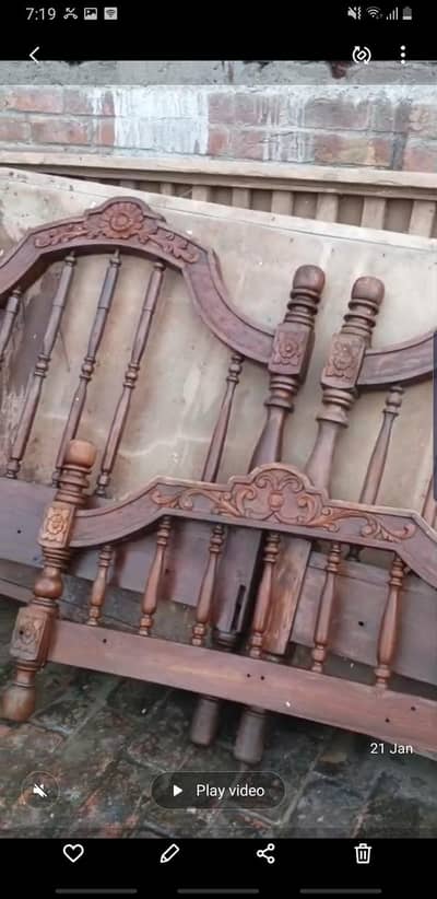 2 single bed pure wooden