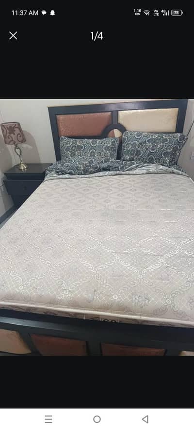 queen siz bed with spring mattress good condition for sale urget