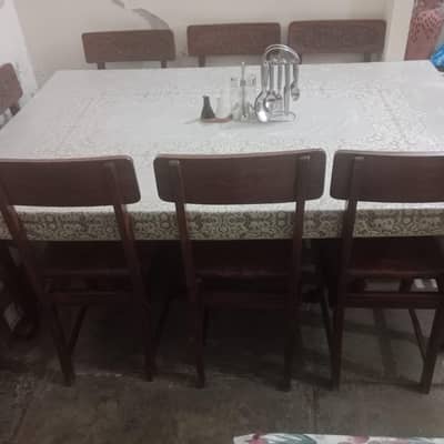 Dining Table Set for Sale (8 Chairs) – Solid Wood, Large Size