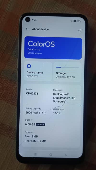 Oppo A76 6/128 For sell Urgent