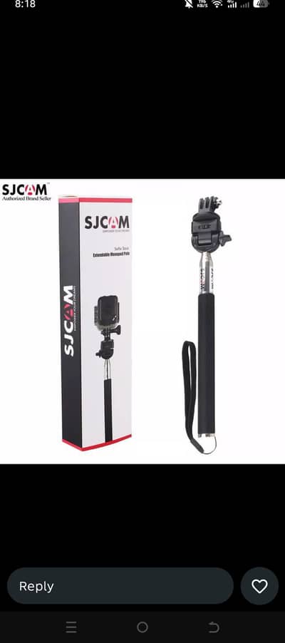SJCAM Aluminium adjustable Selfie Stick Extendable all GoPro camera