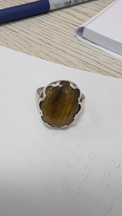 Tiger eye silver ring