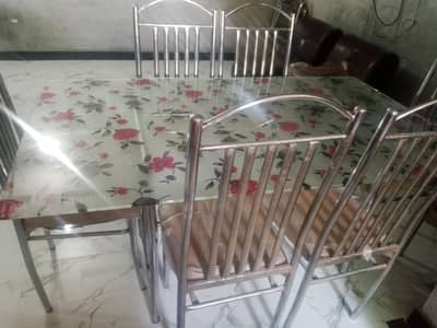 six seated-dining table