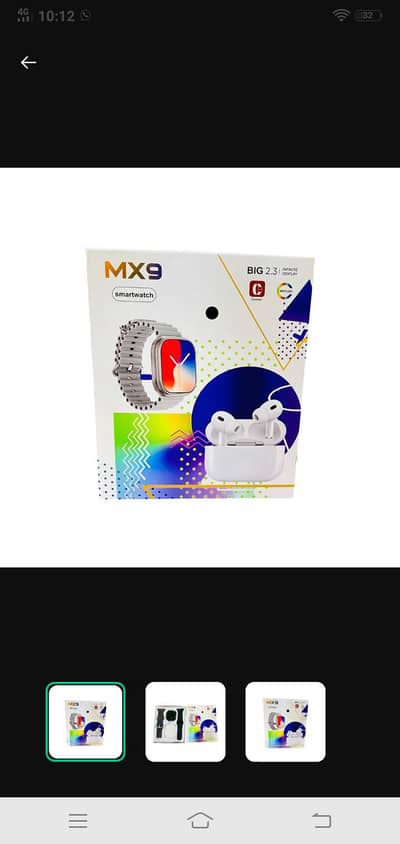 MX9 Smart Watch Black AMOLED 2.3" Display