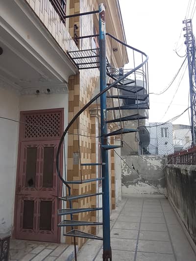 Spiral iron stairs