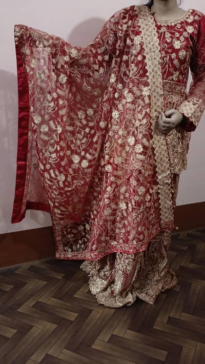 Bridal Red Dress, Nikkah Dress, Walima Bridal Dress