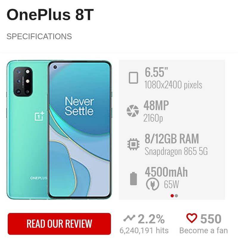 ONE PLUS 8t 90fps 12+12    256 0