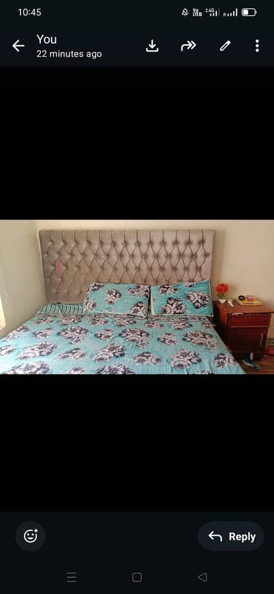 bed with 2 side tables