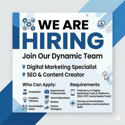 We Are Looking For Digital Marketing Experts! 