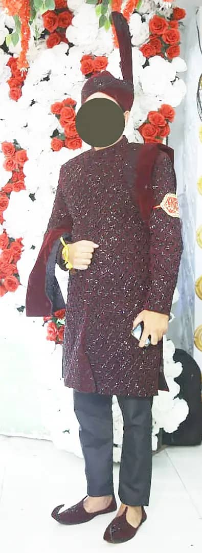 Sherwani With Kulla Inner and Khusa in Low Price Ali Park Lahore