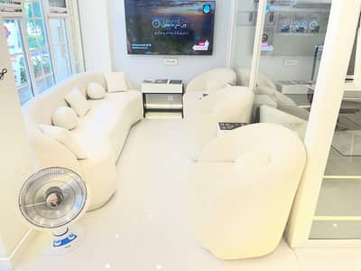 Stylish White Sofa Set (Sheep Fabric) – Barely Used – D Chowk Location