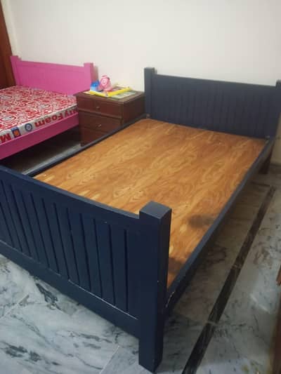 2 single beds made of pure akhrot wood