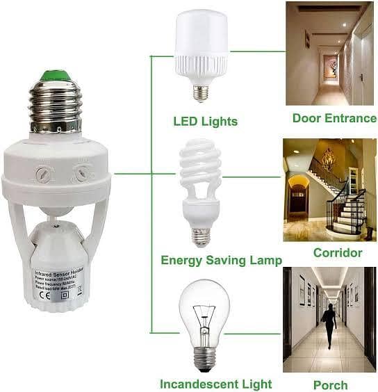 Motion sensor Bulb Holder E 27 2