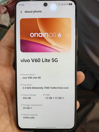 vivo v60 lite 5g 12+12gb ram 256 room