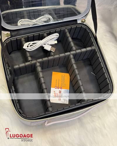 Vanity Box with LED Lighted Mirror – Portable Vanity Case