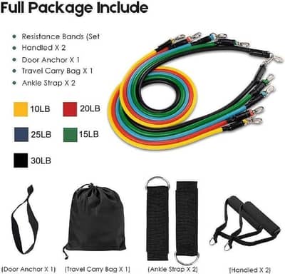adjustable resistance bands 11 pieces durable latest fitness